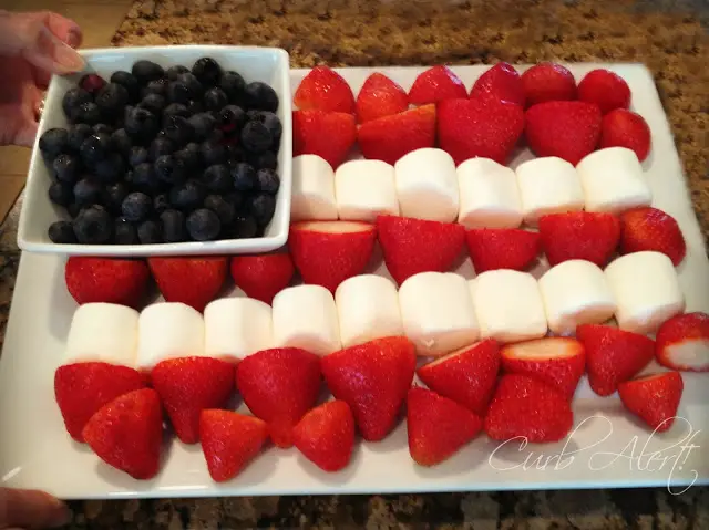 Curb Alert! Patriotic Flag Fruit Tray Dessert