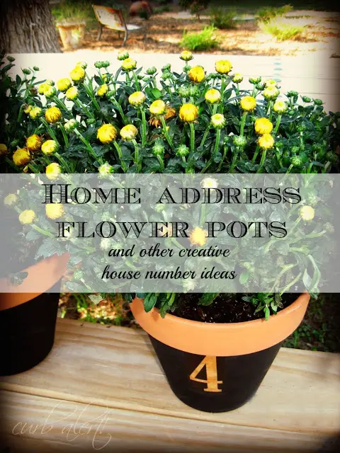 Curb Alert! Home Address Flower Pots via http://tamicurbalert.blogspot.com