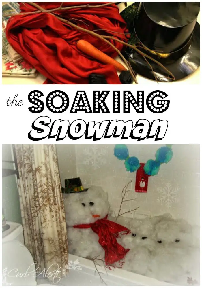 OMG how cute, I love this Soaking Snowman! Fun idea for a Holiday party! via Curb Alert!