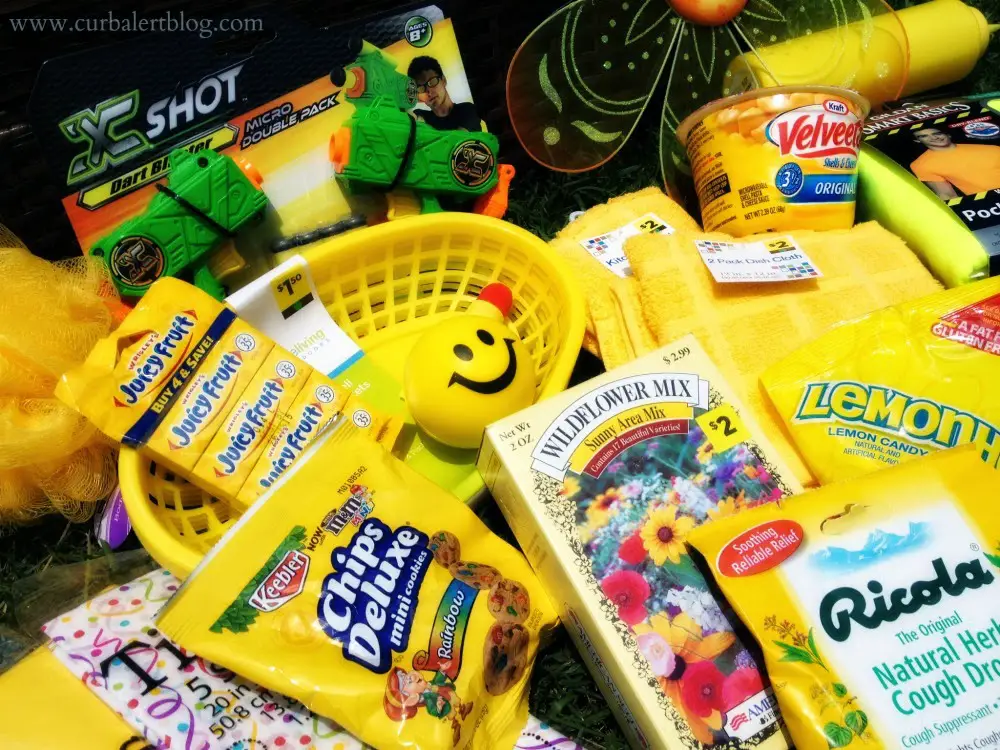 Get Well Soon Gift:  Basket full of Sunshine & Yellow Goodies via Curb Alert! www.curbalertblog.com