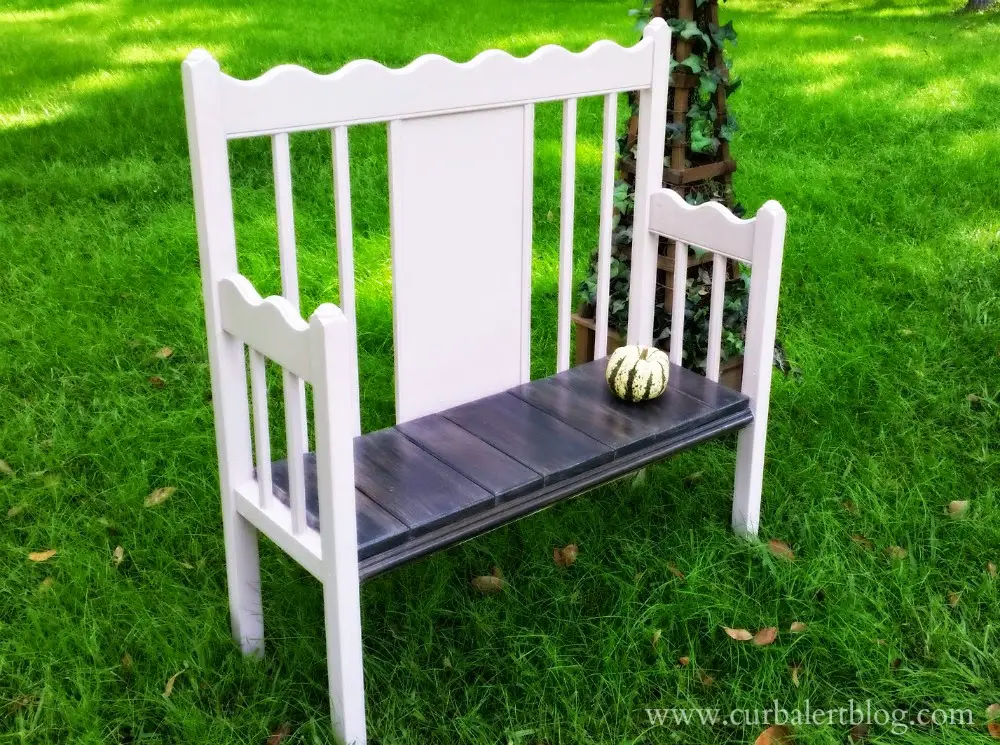 Annie Sloan Antoinette Pink Baby Bed Bench Repurpose via Curb Alert!