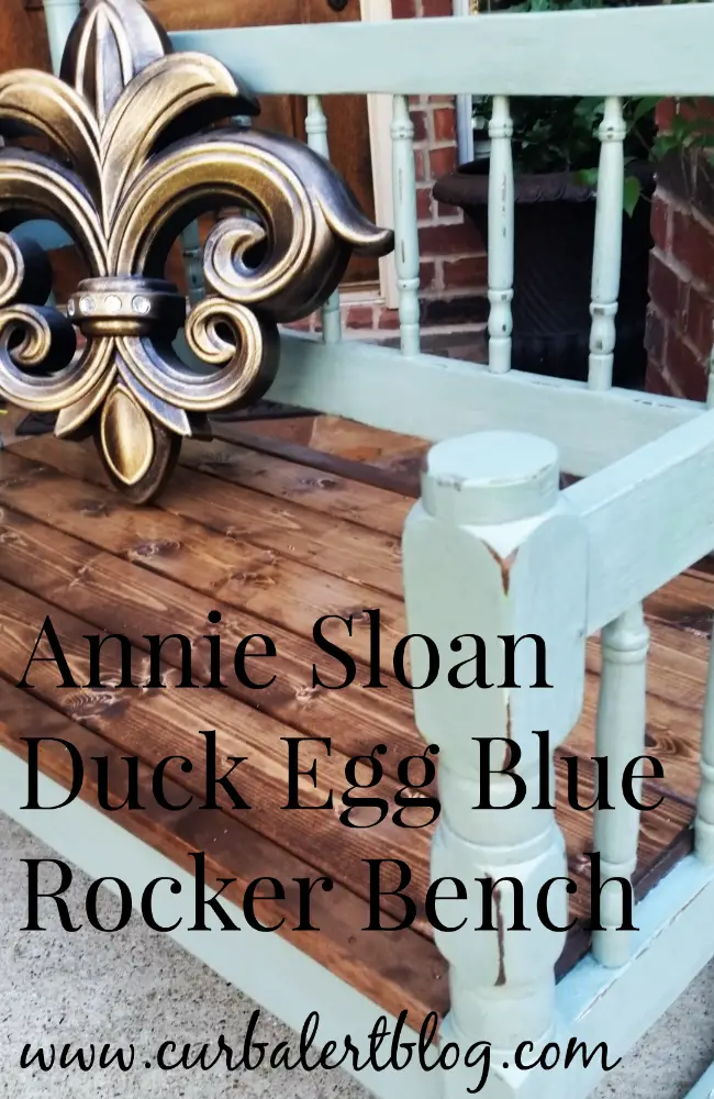 Repurposed Headboard Bench Annie Sloan Duck Egg Blue