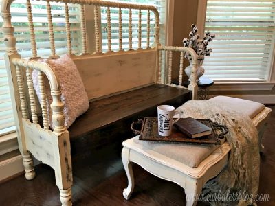 Exquisite White Distressed Coffee Table Ottoman